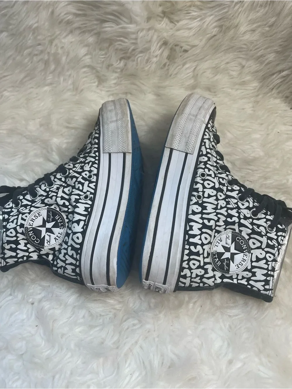 Converse Black & White All-Star Graffiti High-Top Sneakers - Kids